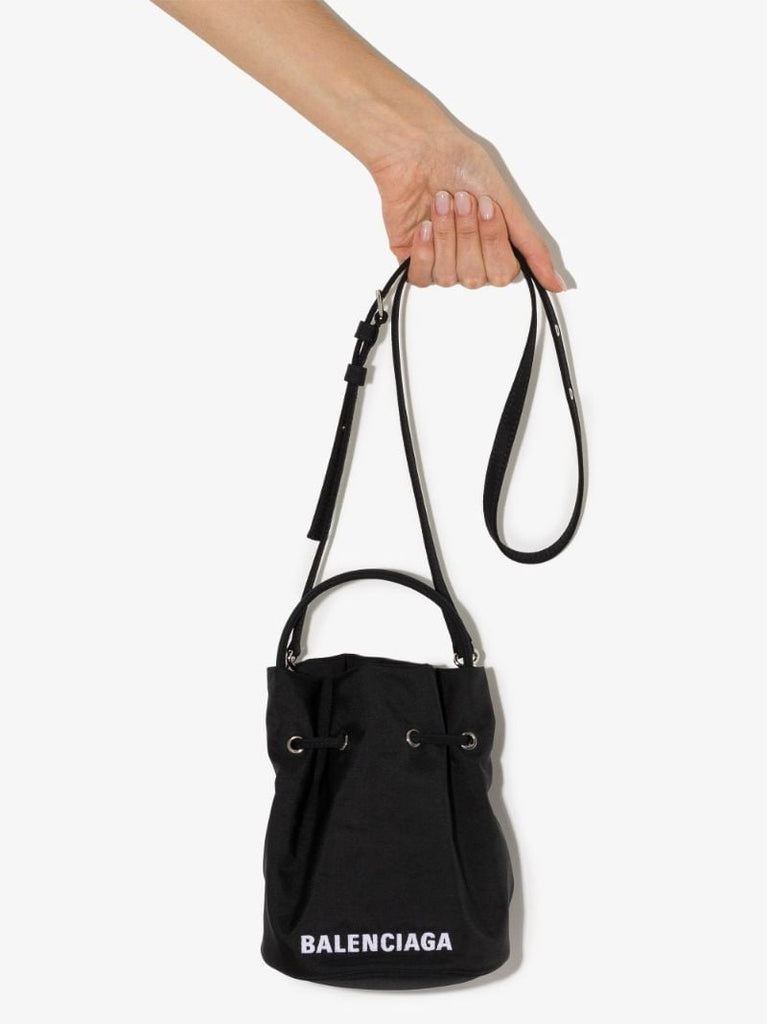 Black Wheel Xs Drawstring Bucket Bag