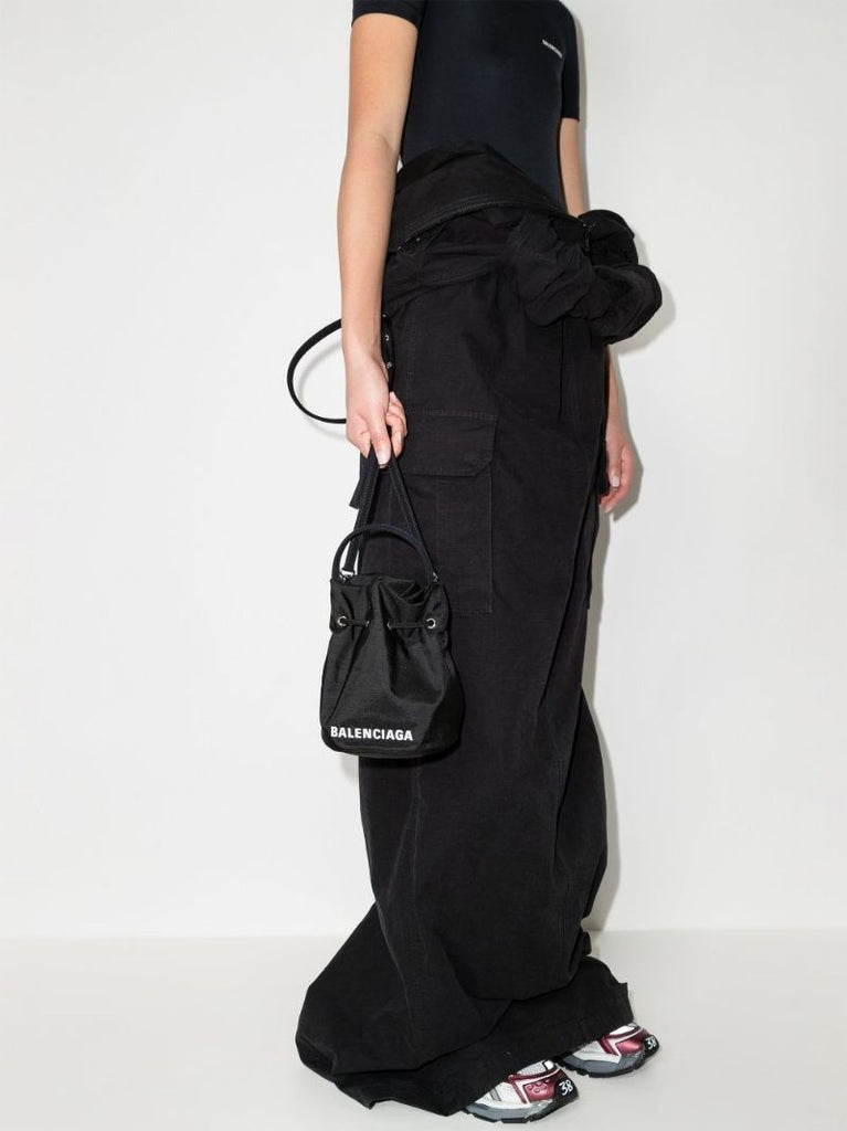 Black Wheel Xs Drawstring Bucket Bag