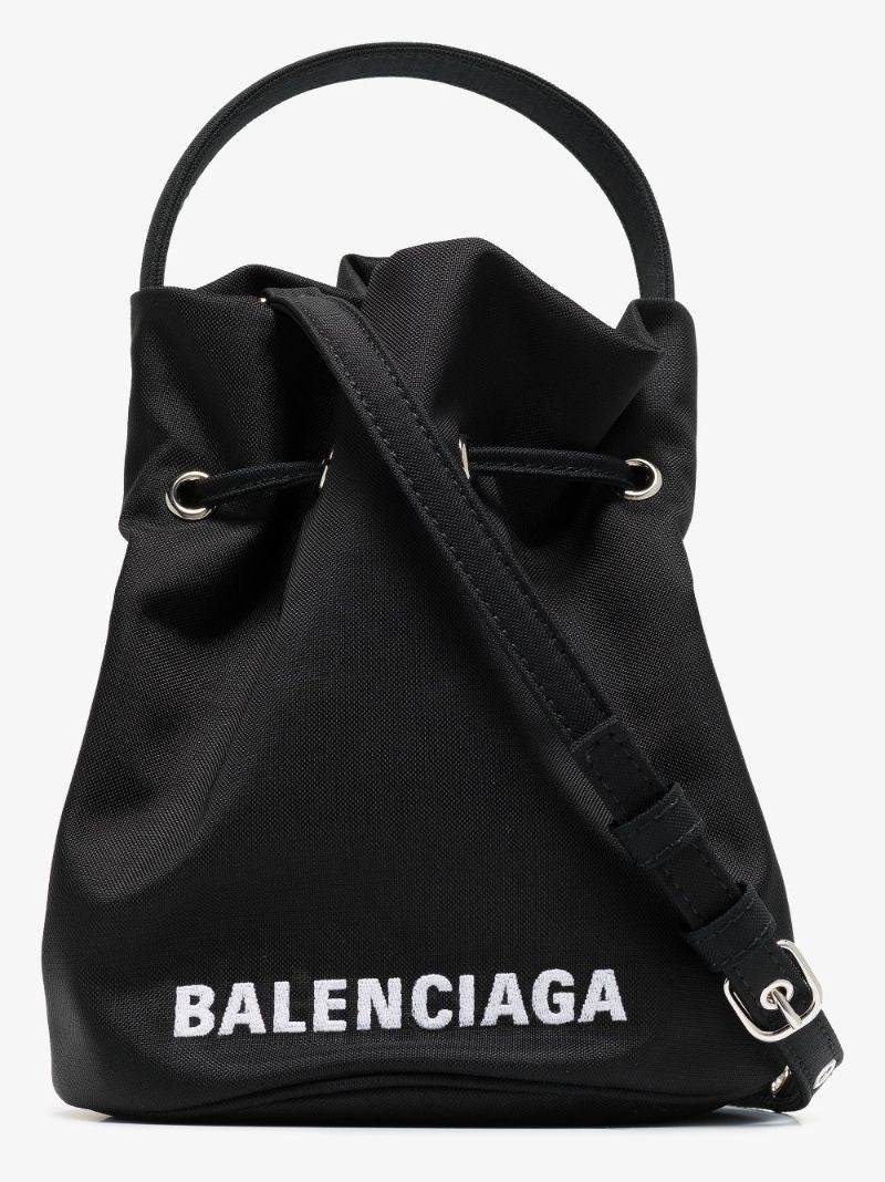 Black Wheel Xs Drawstring Bucket Bag