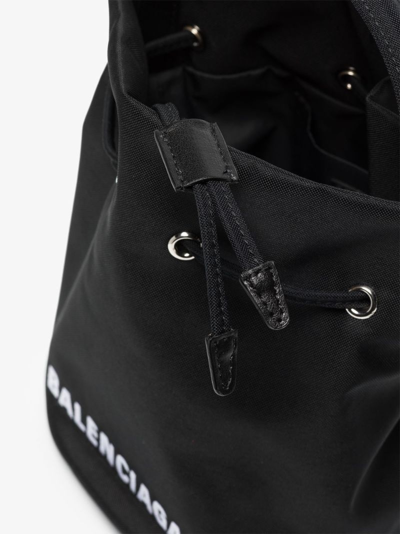 Black Wheel Xs Drawstring Bucket Bag