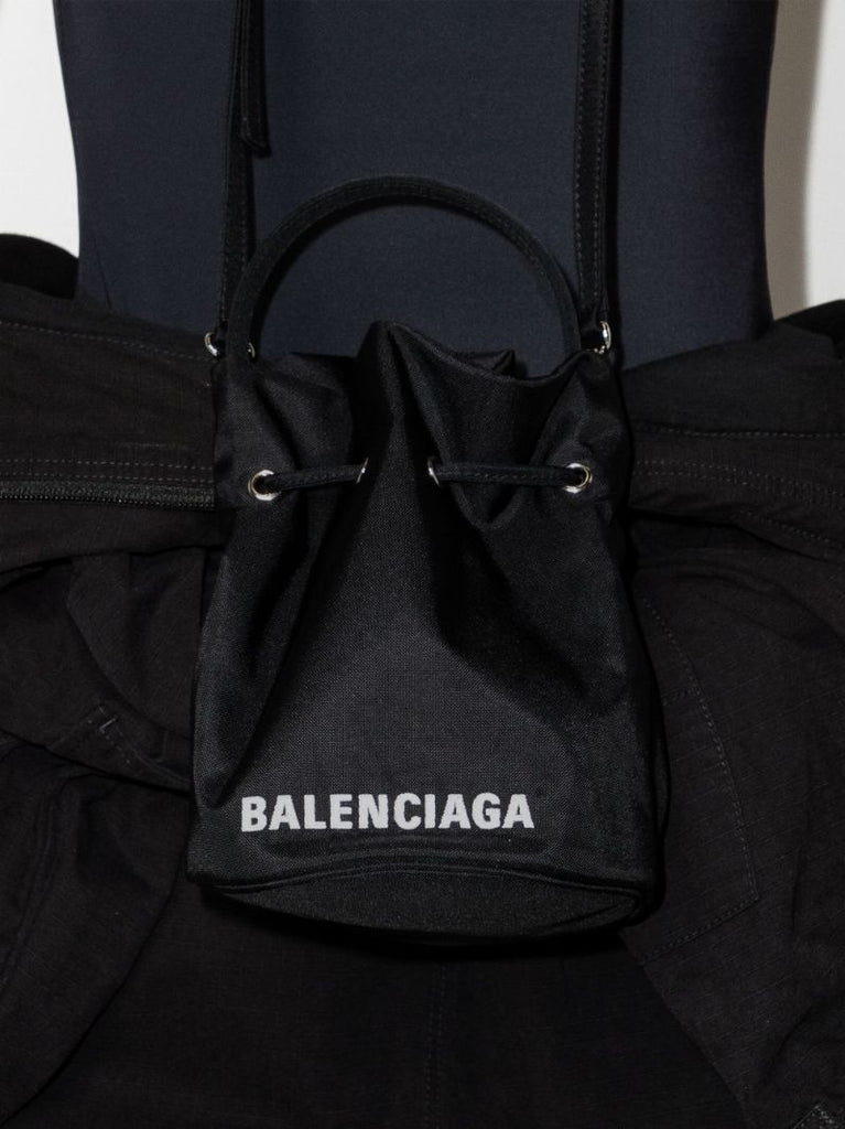 Black Wheel Xs Drawstring Bucket Bag