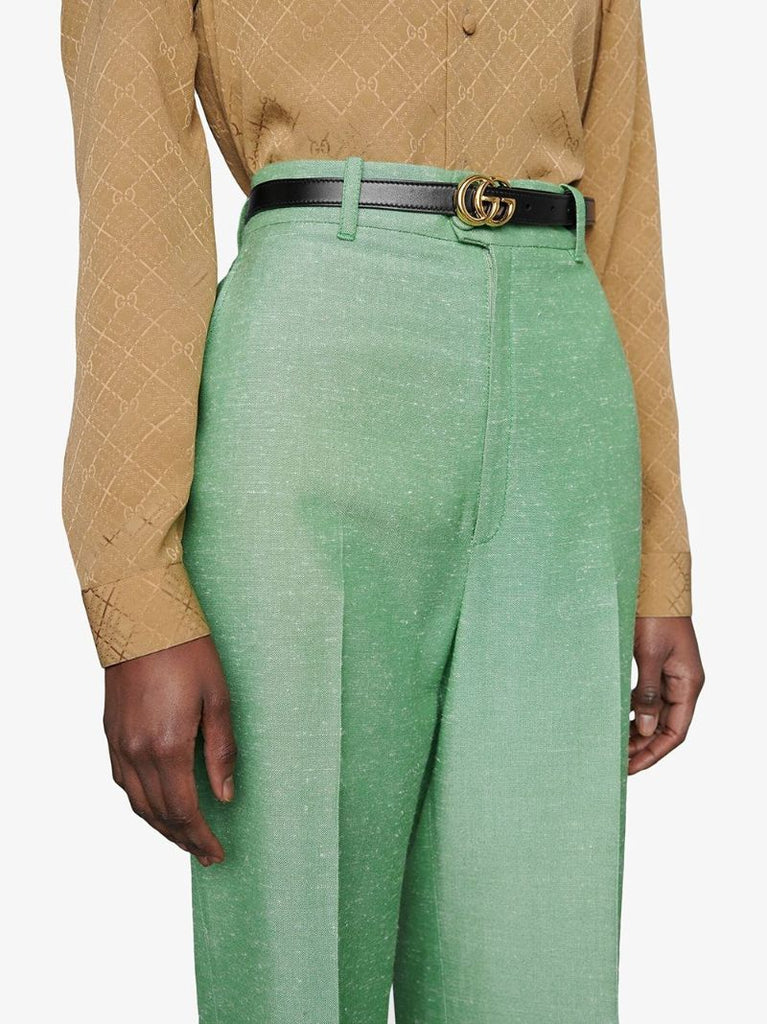 Black Gg Marmont Leather Belt