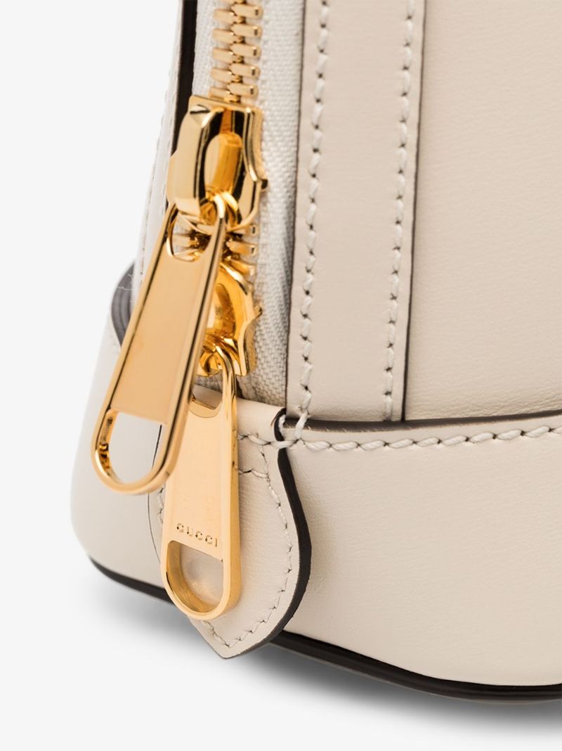 White Horsebit 1955 Leather Top Handle Bag