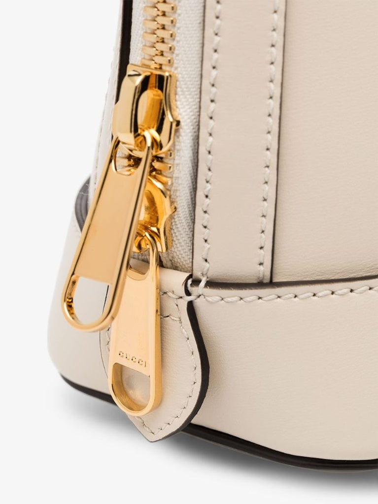 White Horsebit 1955 Leather Top Handle Bag
