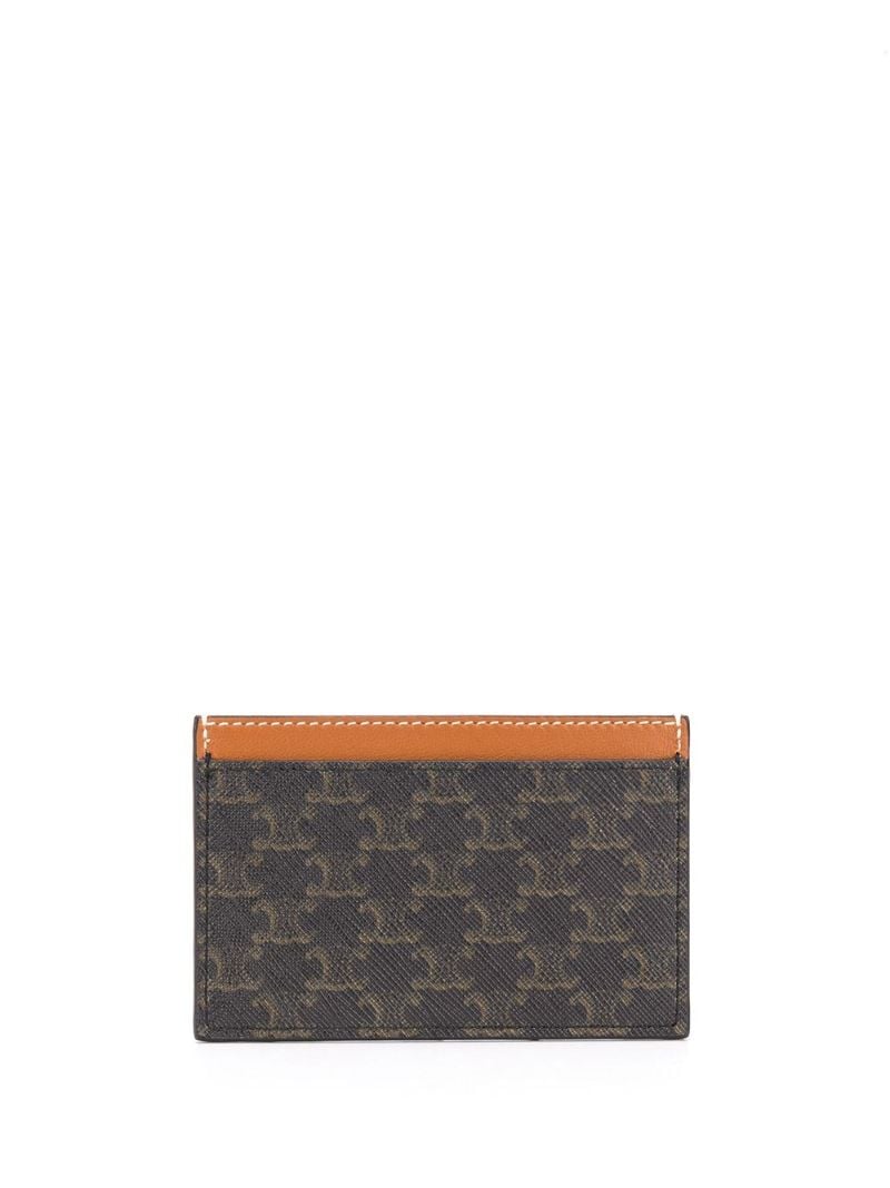 Brown Logo Print Leather Card Holder