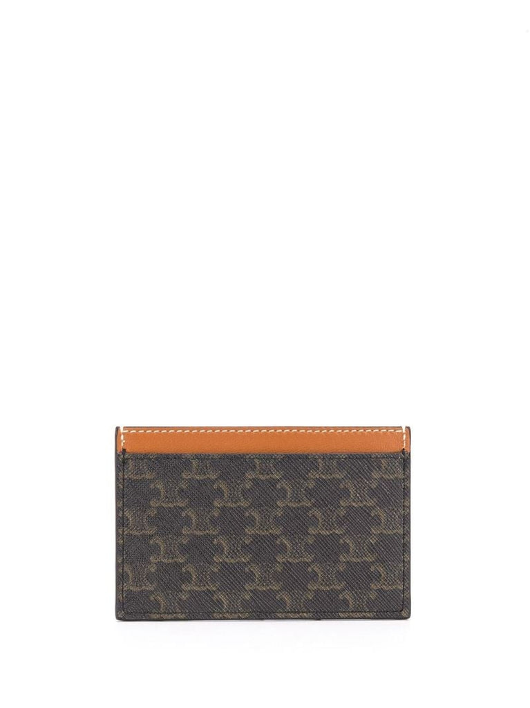Brown Logo Print Leather Card Holder