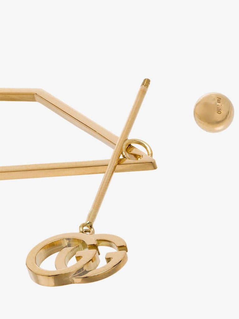 18kt Yellow Gold Logo Drop Earring