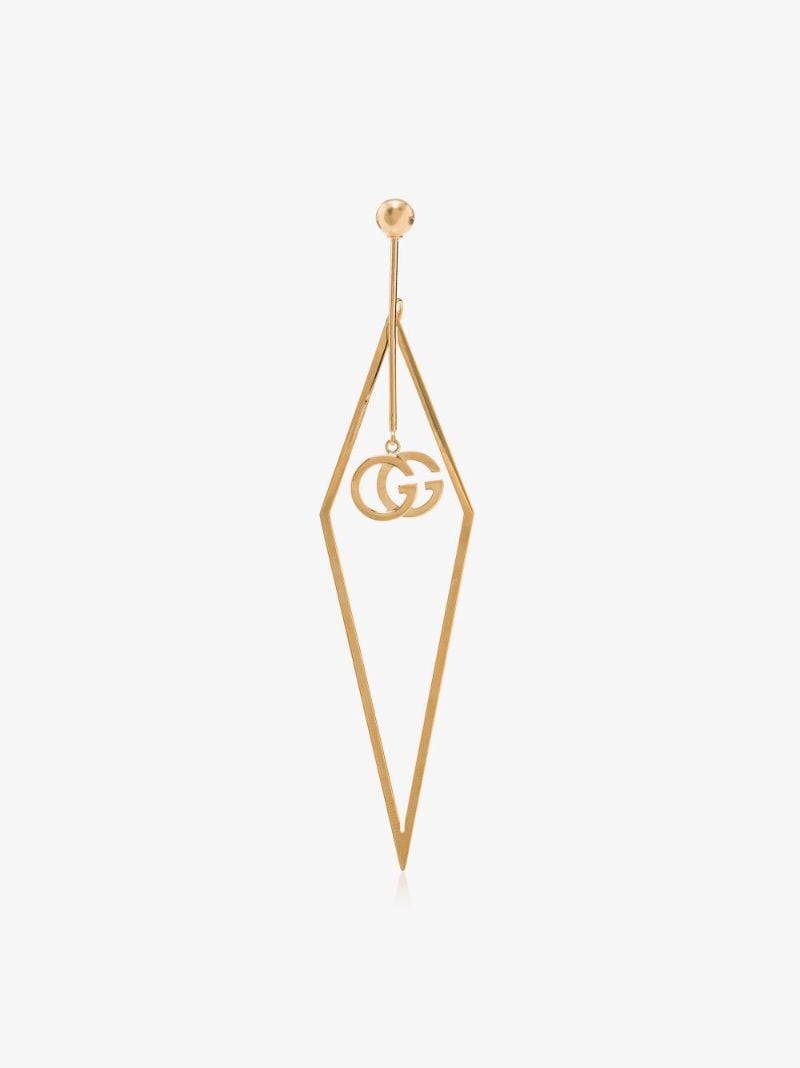 18kt Yellow Gold Logo Drop Earring