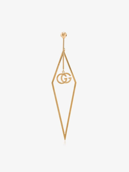 18kt Yellow Gold Logo Drop Earring
