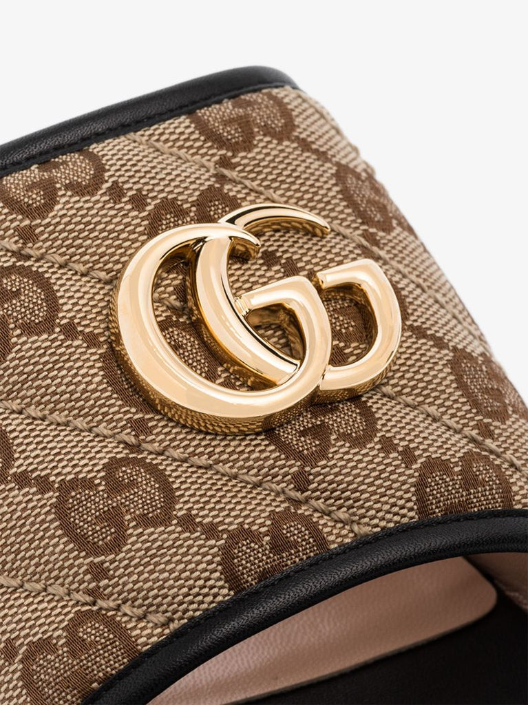 Brown Gg Supreme Leather Sandals