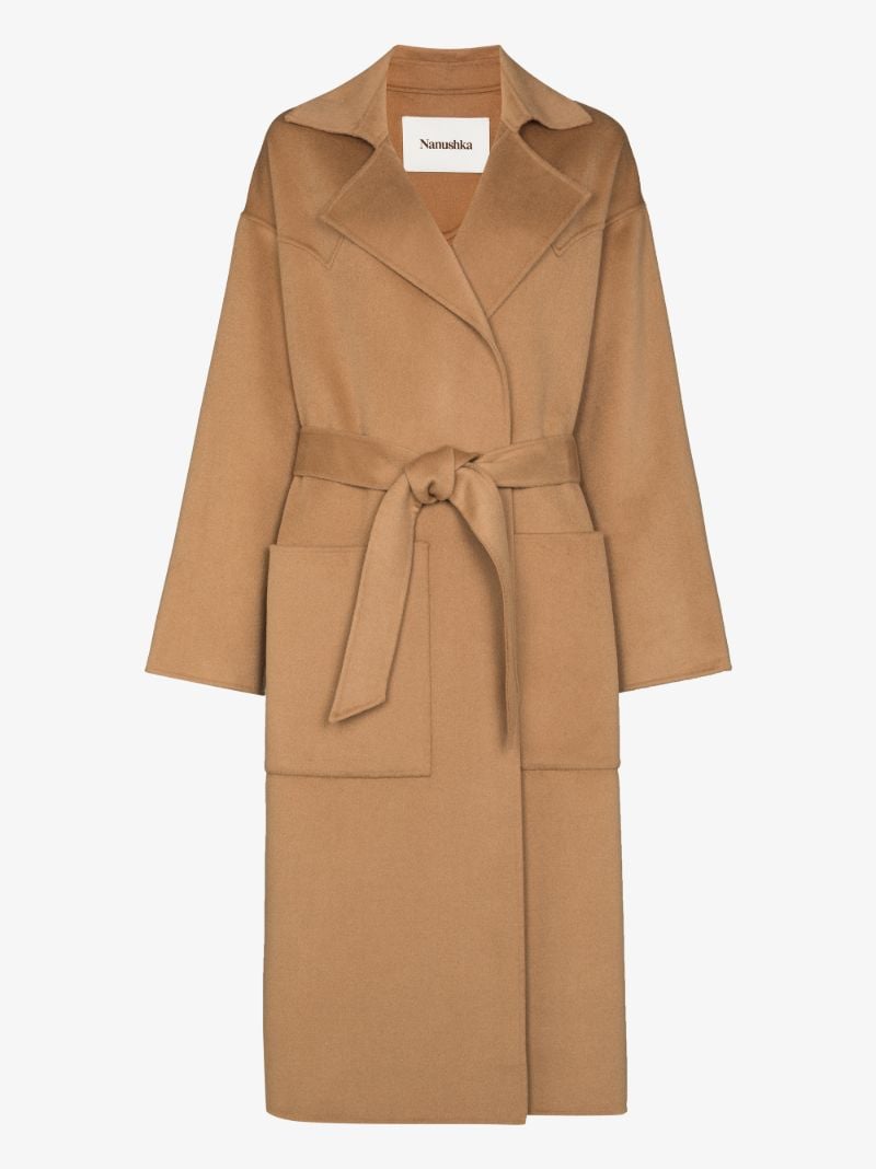 Brown Alamo Belted Wool Coat