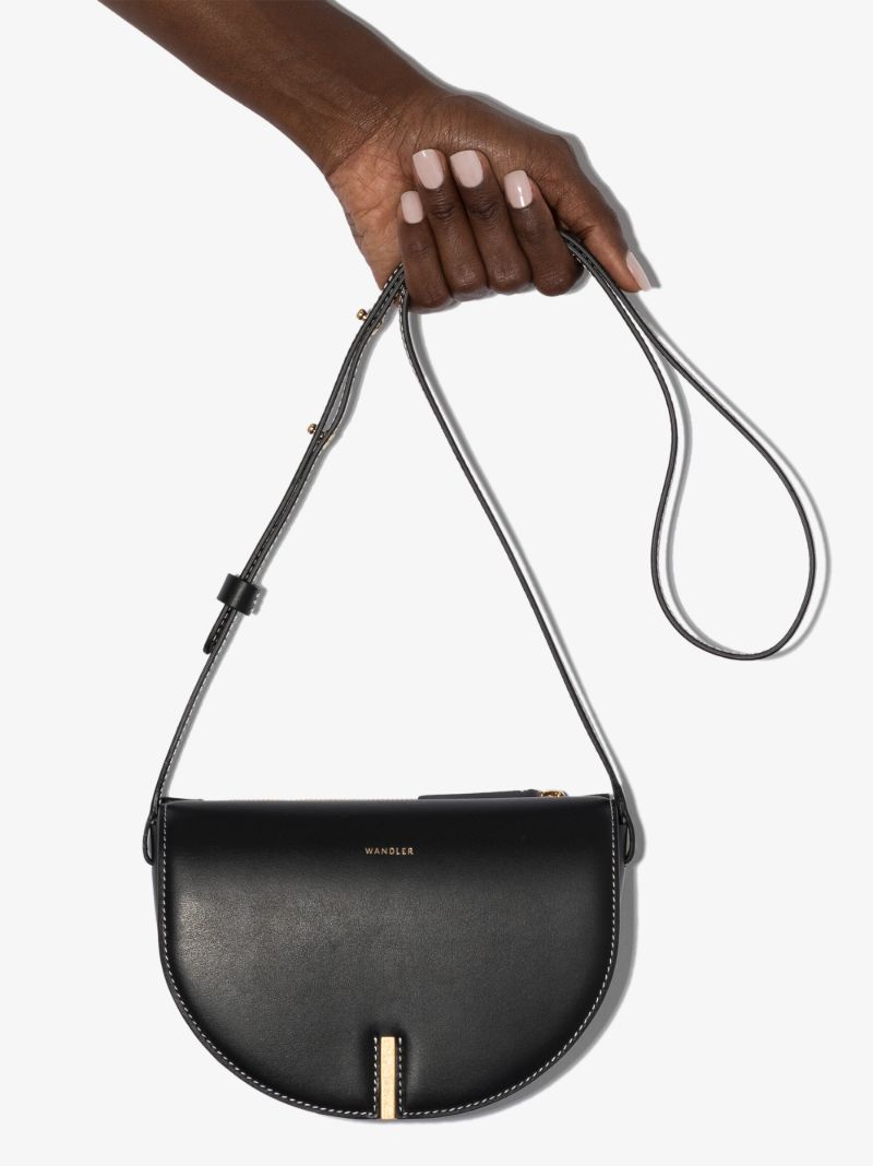 Black Nana Leather Cross Body Bag