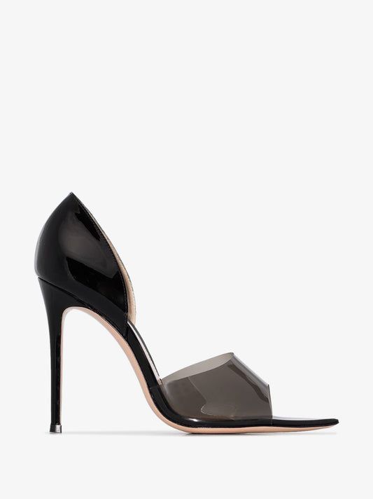 Black Plexi 115 Peep Toe Pumps