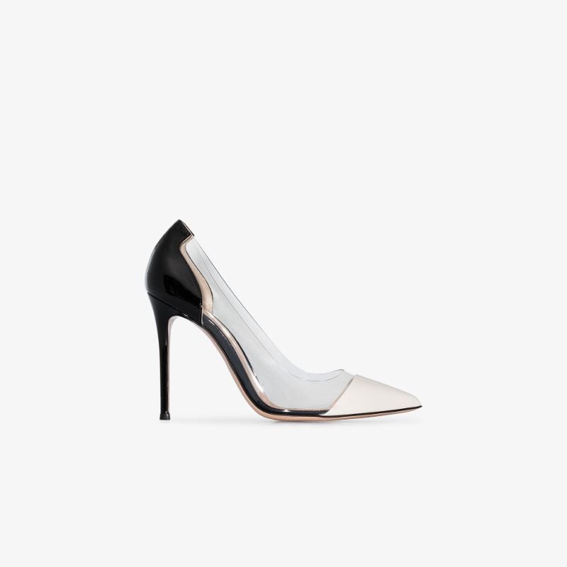 Black Plexi 105 Patent Leather Pumps