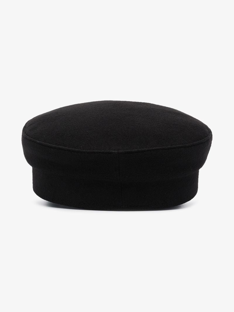 Black Chain Wool Baker Boy Hat