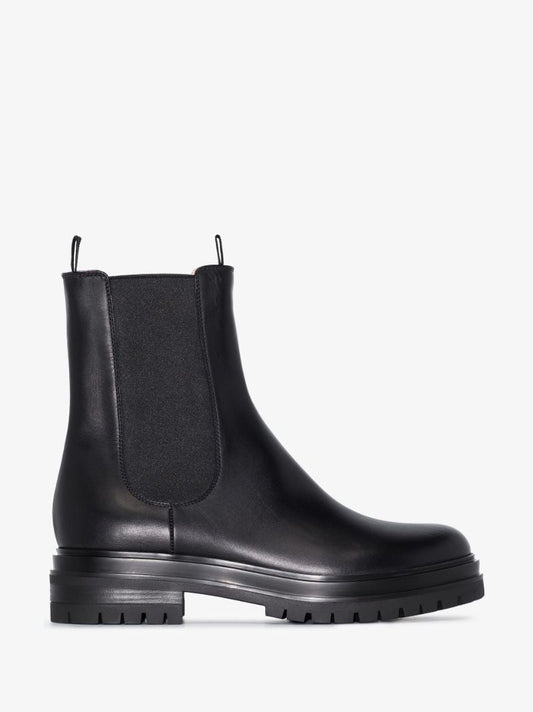 Black Chester Leather Chelsea Boots