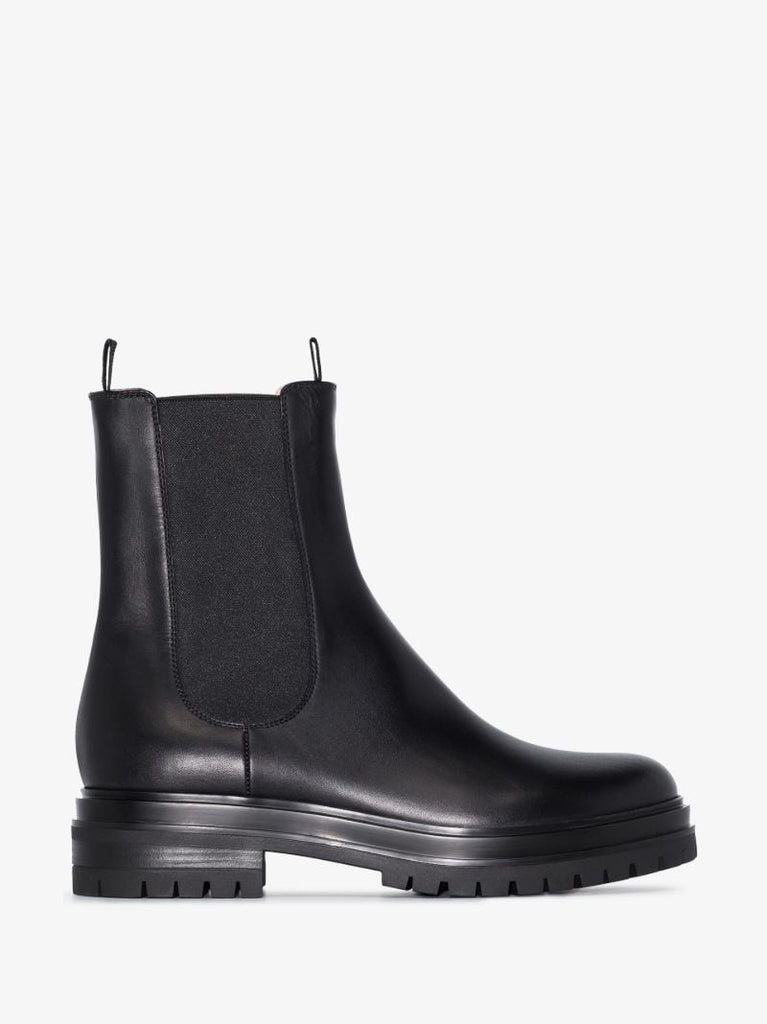Black Chester Leather Chelsea Boots