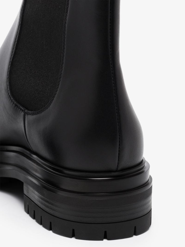 Black Chester Leather Chelsea Boots