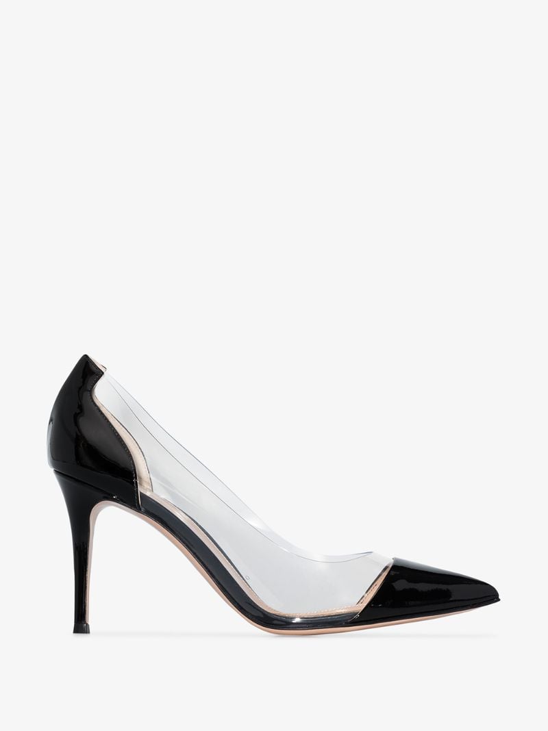 Black Plexi 105 Patent Leather Pumps