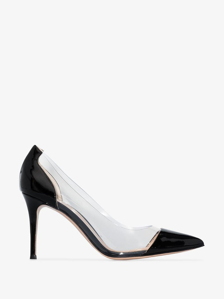 Black Plexi 105 Patent Leather Pumps