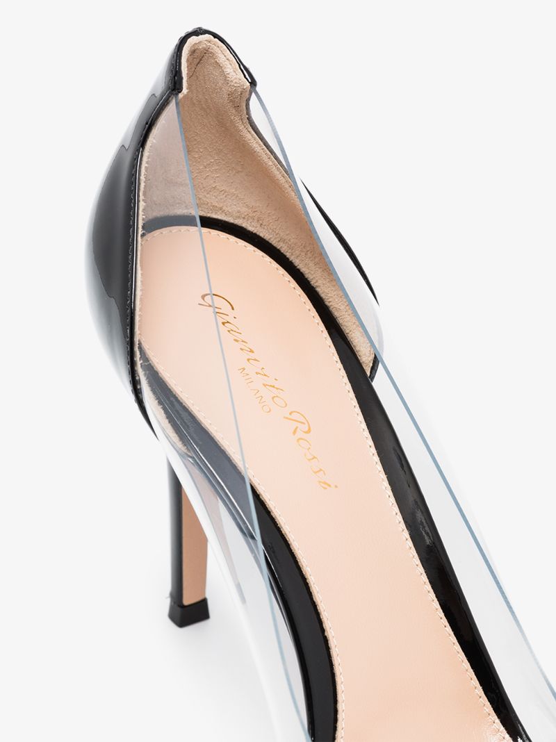 Black Plexi 105 Patent Leather Pumps