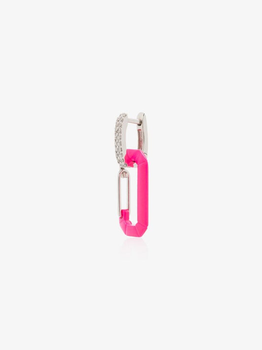 18k White Gold and Pink Chiara Small Diamond Earring
