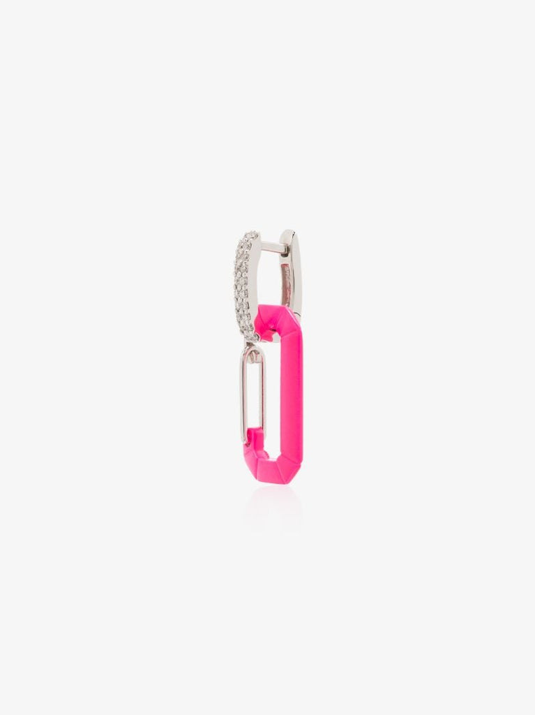 18k White Gold and Pink Chiara Small Diamond Earring