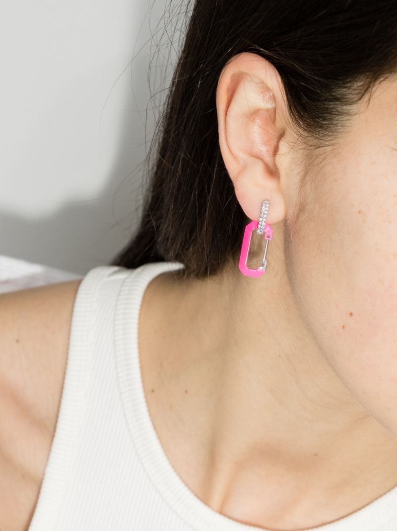 18k White Gold and Pink Chiara Small Diamond Earring