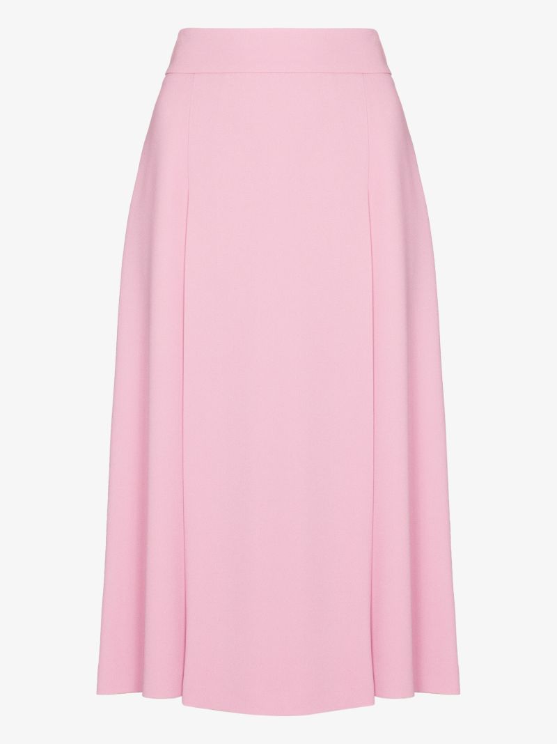 Pleat Front Midi Skirt