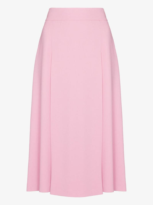 Pleat Front Midi Skirt
