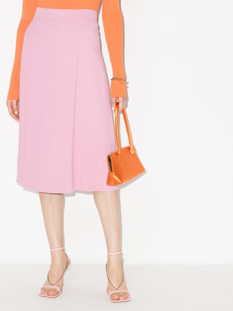 Pleat Front Midi Skirt
