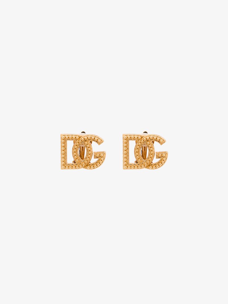 Gold Tone Mini Studded Dg Earrings