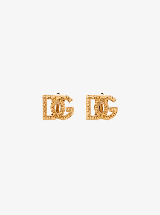Gold Tone Mini Studded Dg Earrings