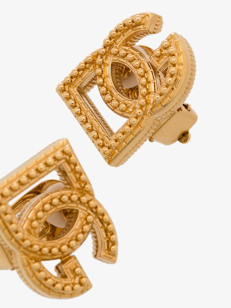 Gold Tone Mini Studded Dg Earrings