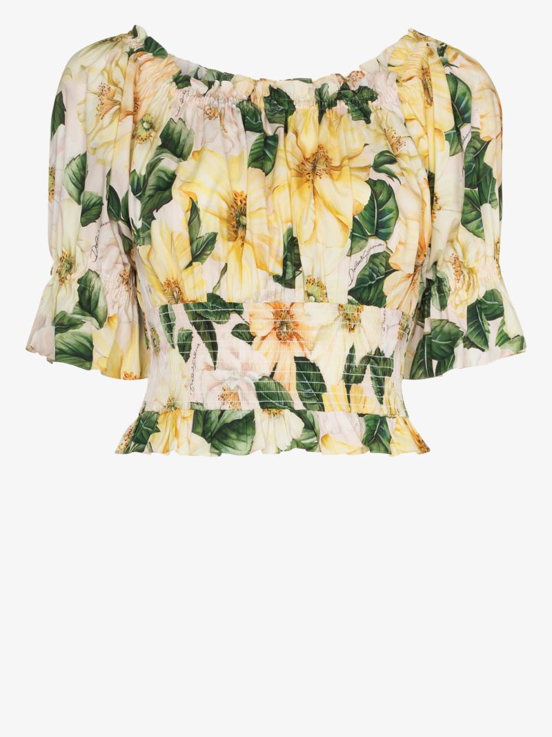 Floral Smocked Poplin Top