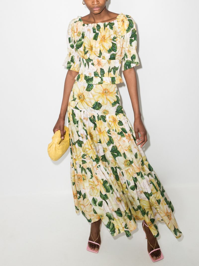 Floral Smocked Poplin Top
