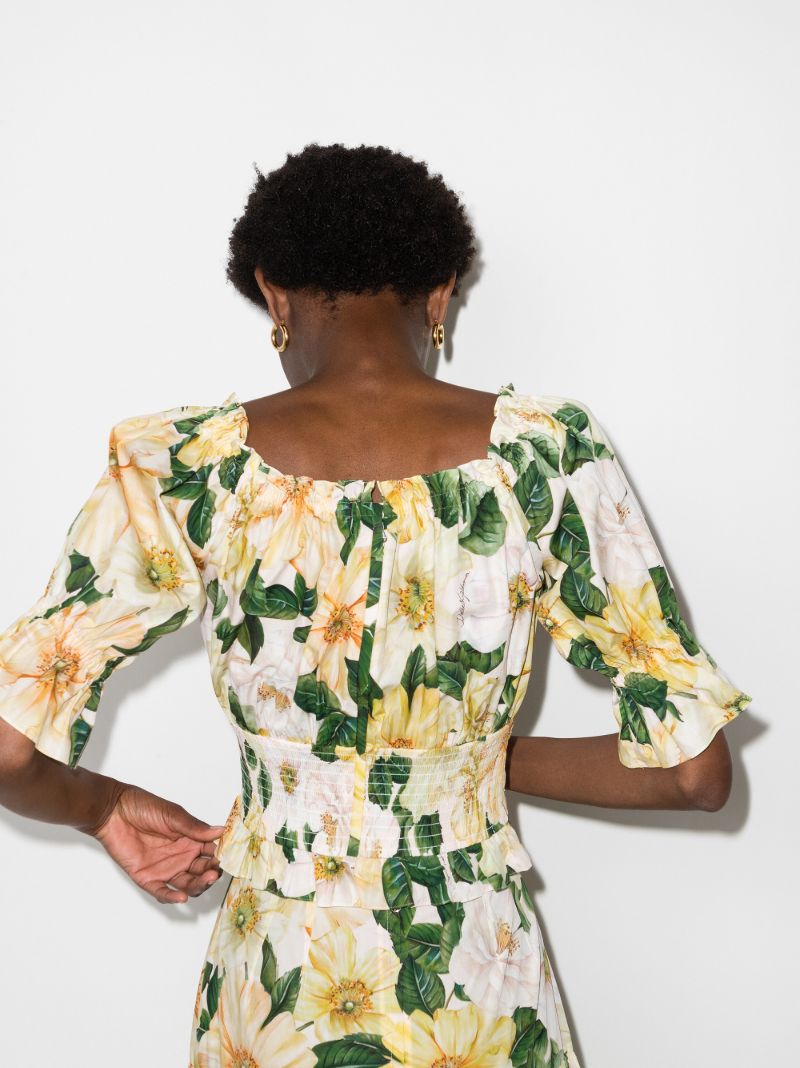 Floral Smocked Poplin Top
