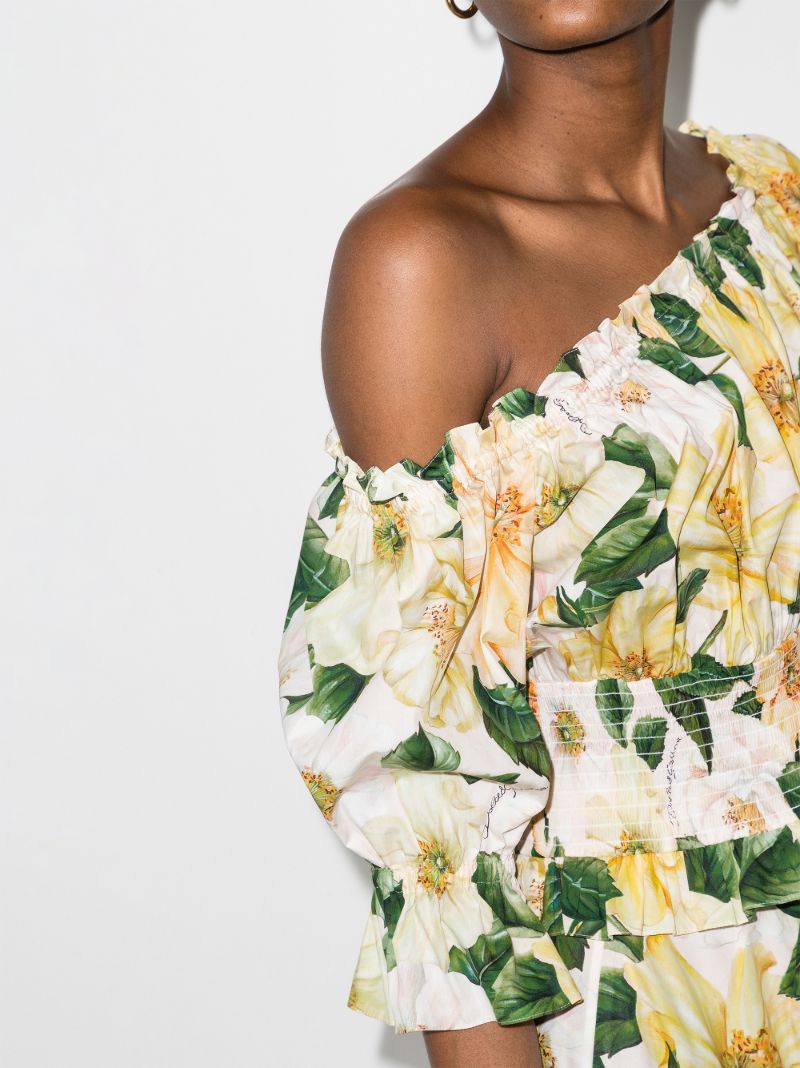 Floral Smocked Poplin Top