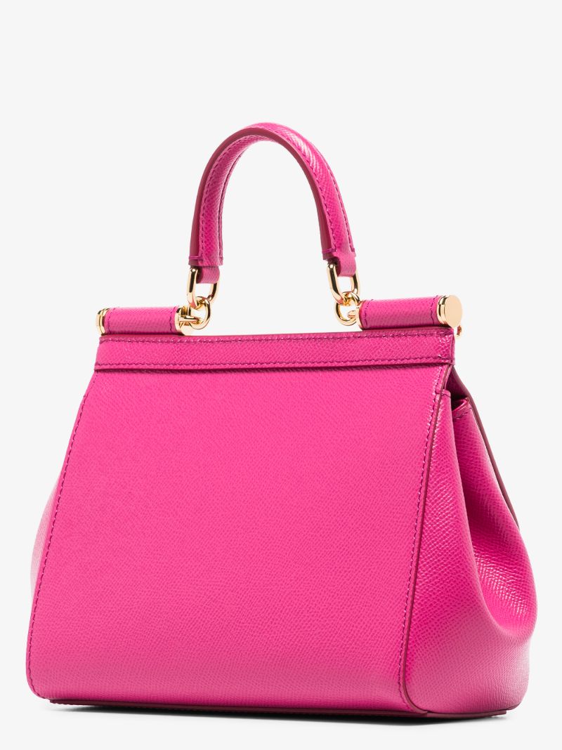 Pink Sicily Medium Leather Tote Bag