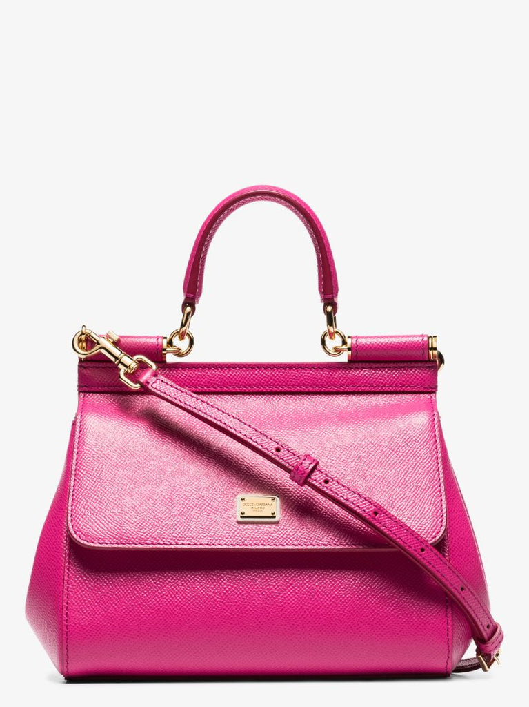 Pink Sicily Medium Leather Tote Bag