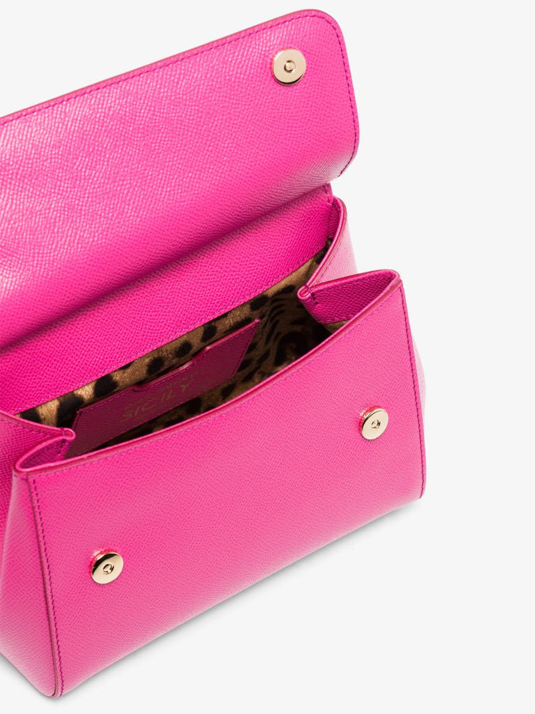 Pink Sicily Medium Leather Tote Bag