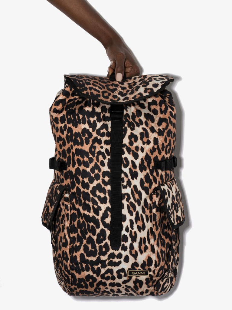 Black Leopard Print Backpack
