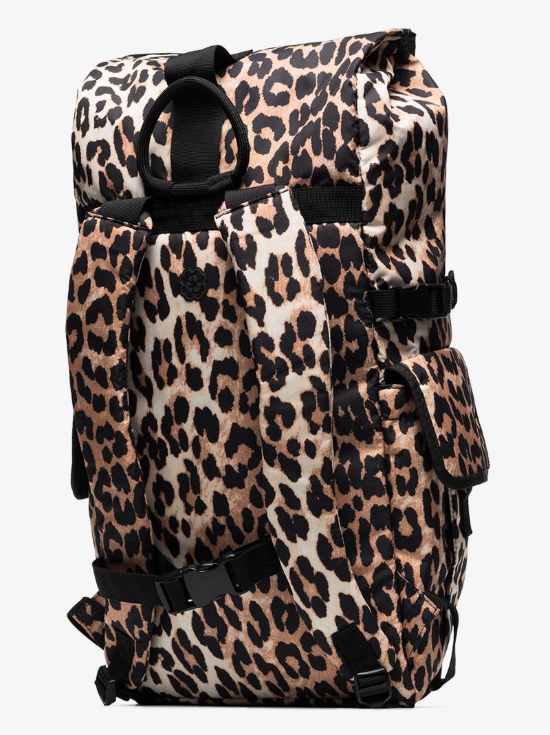 Black Leopard Print Backpack