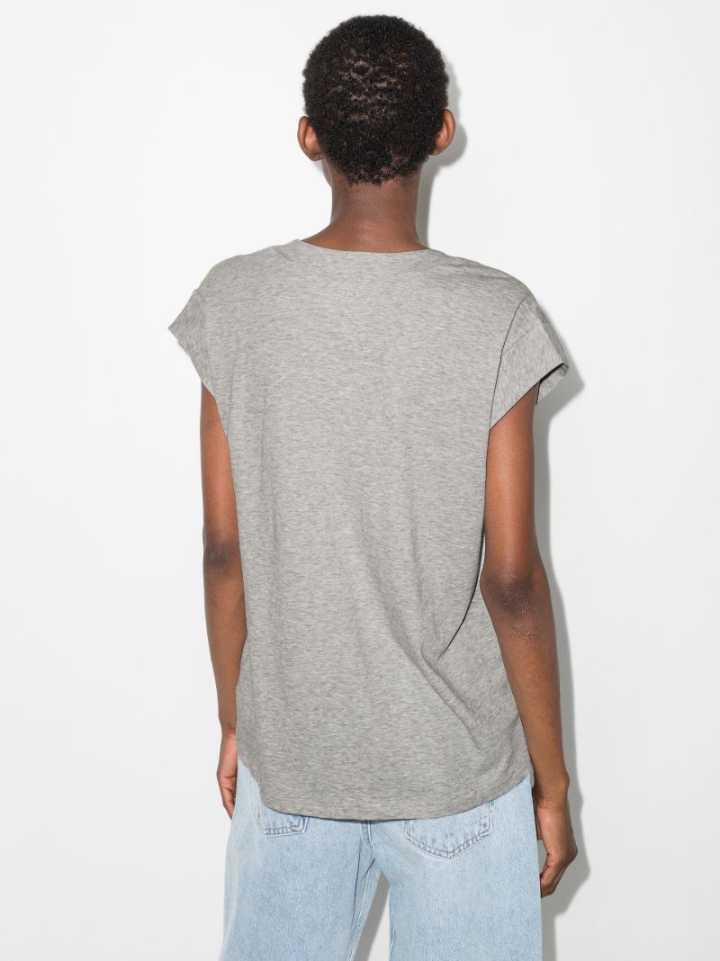 Grey V-neck Cotton T-shirt