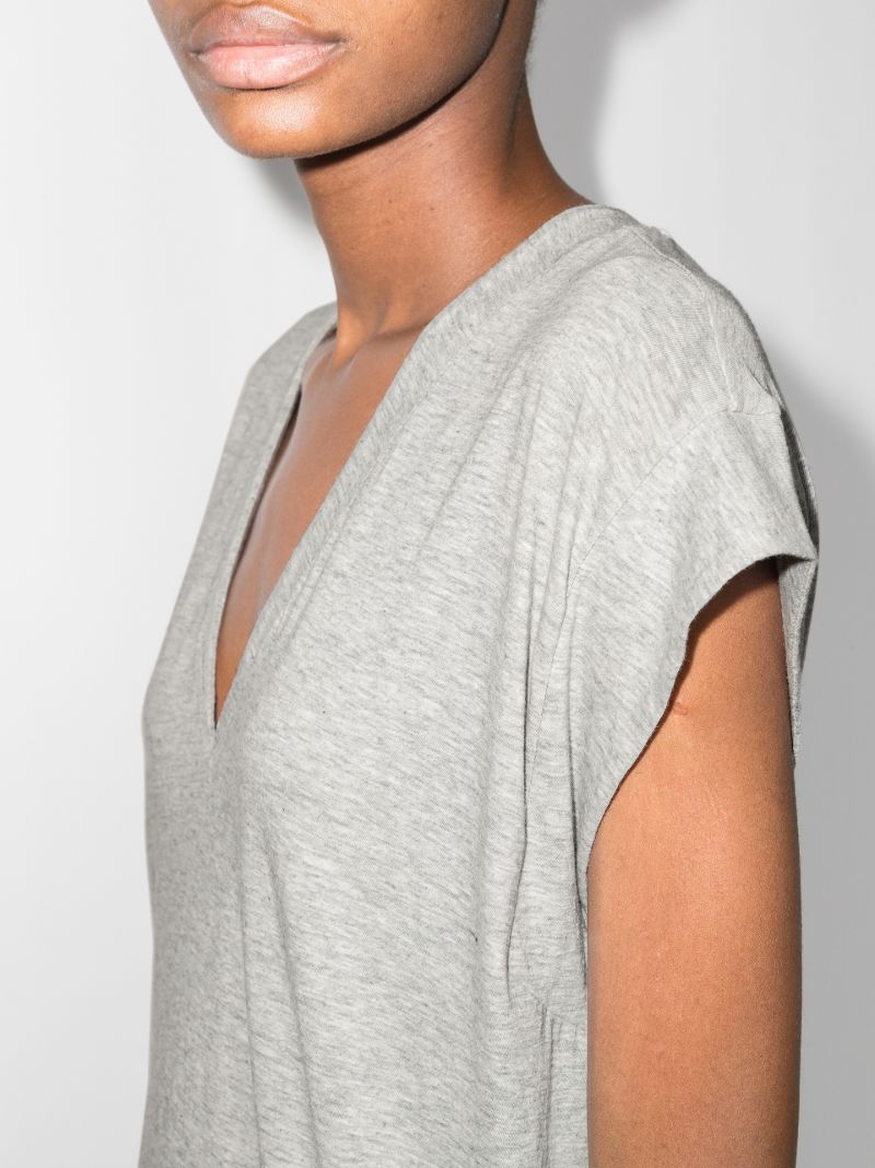 Grey V-neck Cotton T-shirt