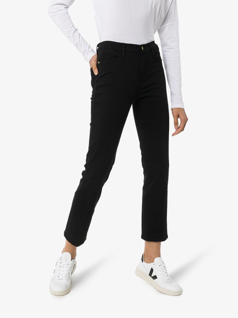 Black Le High Straight Leg Jeans