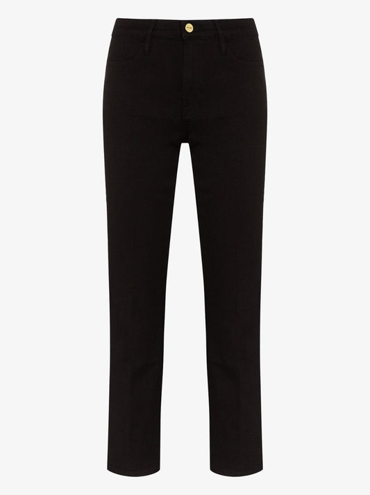 Black Le High Straight Leg Jeans