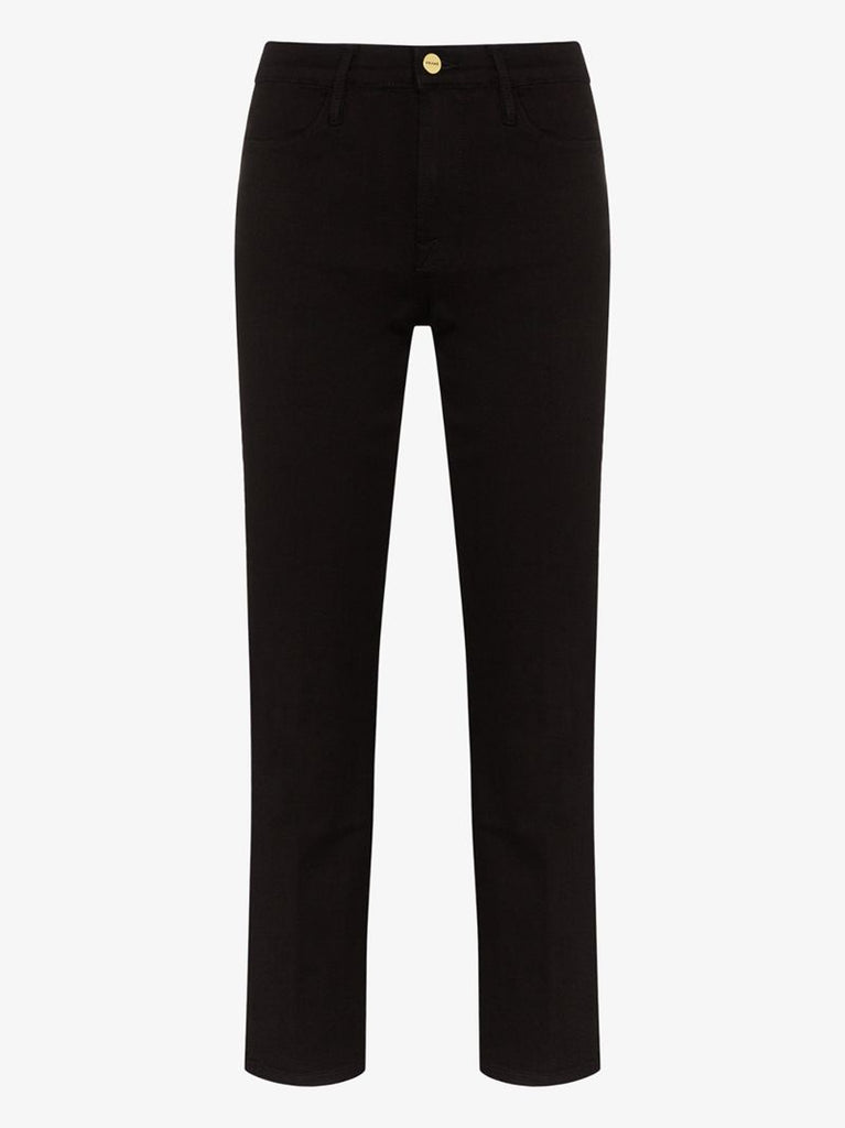 Black Le High Straight Leg Jeans