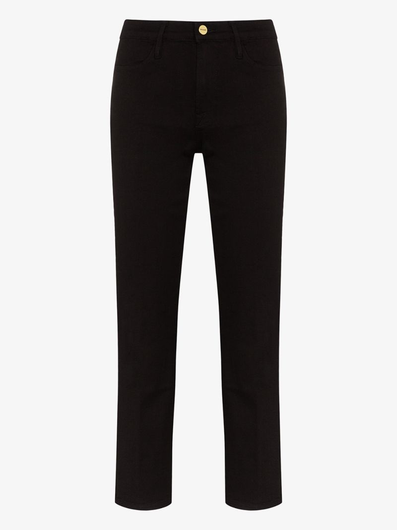 Black Le High Straight Leg Jeans
