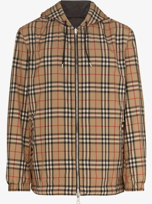 Brown Vintage Check Print Jacket